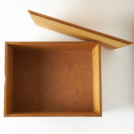 Meşe Kutu - Büyük Ahşap Sandık Kutu 28 x 36 x15,5 cm