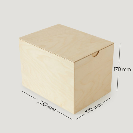 Ahşap Saklama Kutusu - Geçme Kapaklı Ahşap Kutu 17 x 23 x 17 cm