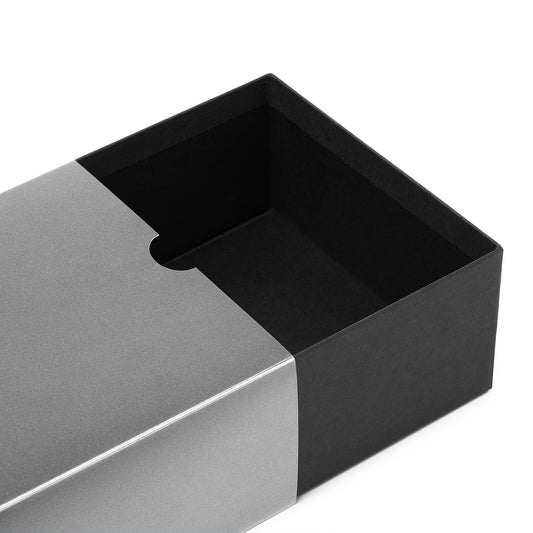 Yarı Şeffaf Kayar Kapaklı Siyah Sıvama Kutu - 24,5 x 15,5 x 7,5 cm