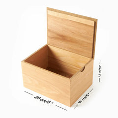 Wooden Beech Box - Hinged Lid Box 5.9 x 7.9 x 4.5 inches