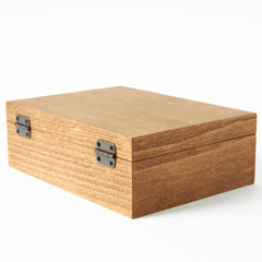 Klipsli Kayın Kutu - Menteşeli Ahşap Saklama Kutusu 15 x 20 x 7 cm