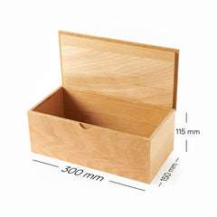 Hinged Lid Beech Box 5.9 x 11.8 x 4.5 inches