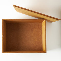 Meşe Kutu - Büyük Ahşap Sandık Kutu 28 x 36 x15,5 cm