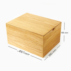 Geçme Kapak Meşe Kutu - Büyük Ahşap Sandık Kutu 28 x 36 x 19,5 cm