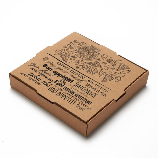 Baskılı Orta Boy Pizza Kutusu 28 x 28 x 4 cm
