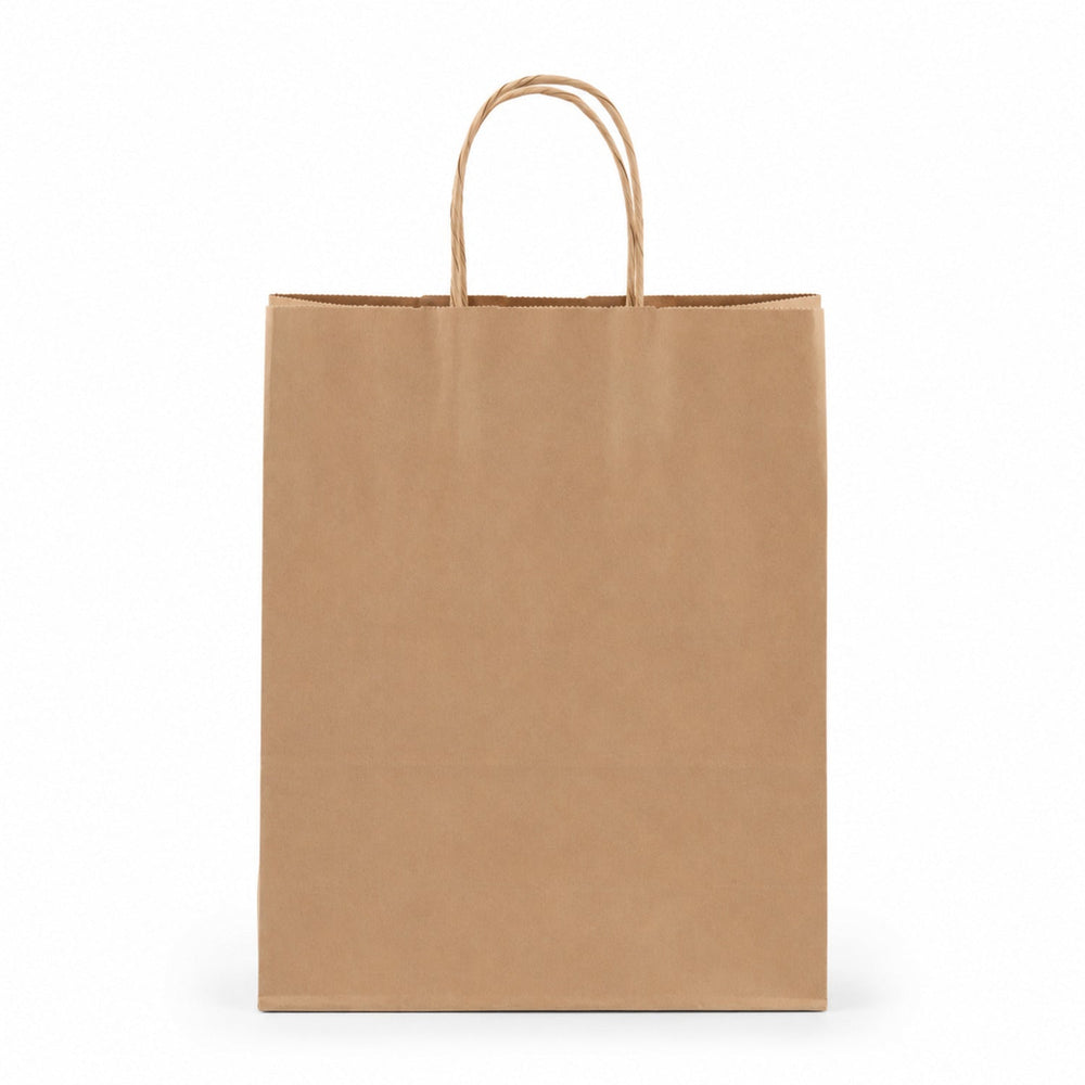 Burgu Saplı Kraft Kağıt Poşet 25 x 12 x 31 cm