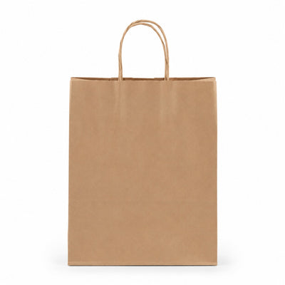 Burgu Saplı Kraft Kağıt Poşet 25 x 12 x 31 cm