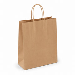 Burgu Saplı Kraft Kağıt Poşet 32 x 12 x 41 cm