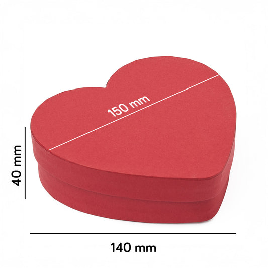 Kırmızı Karton Kalp Kutu 14 x 15 x 4 cm