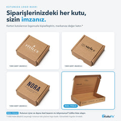 Logo baskılı karton kutu 10 x 9 x 3 cm, 1000 adet ve üzeri