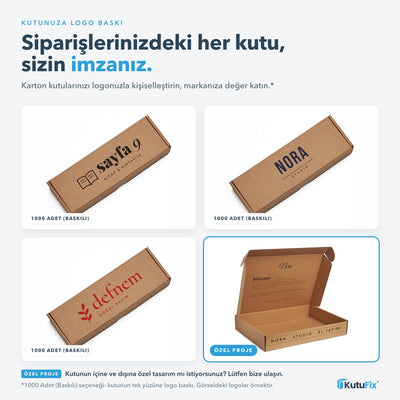 Logo baskılı karton kutu örnekleri, 1000 adet ve üzeri