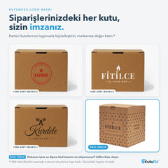 Logo baskılı karton kutu 14 x 14 x 10 cm, 1000 adet ve üzeri