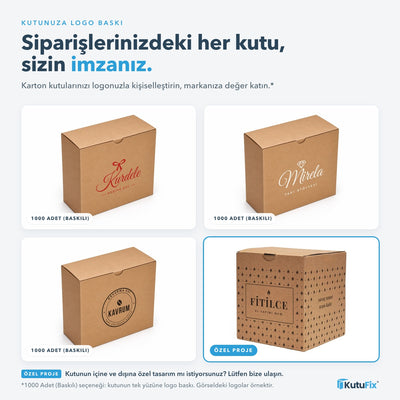 Logo baskılı karton kutu örnekleri, 1000 adet ve üzeri